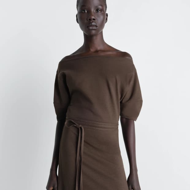 [XS,S,M]르메르 26ss 오프숄더 저지 드레스/리스트레토