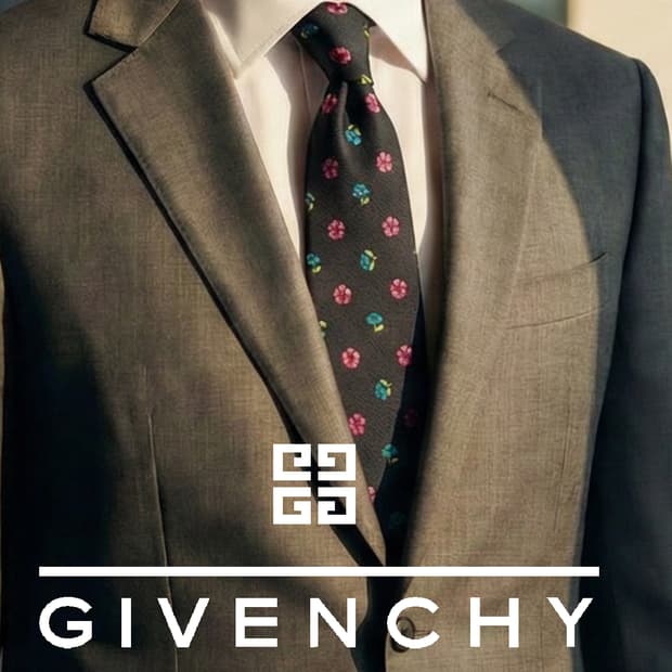 지방시 넥타이 블랙 플라워 모티브 9.6cm A+등급 K2201