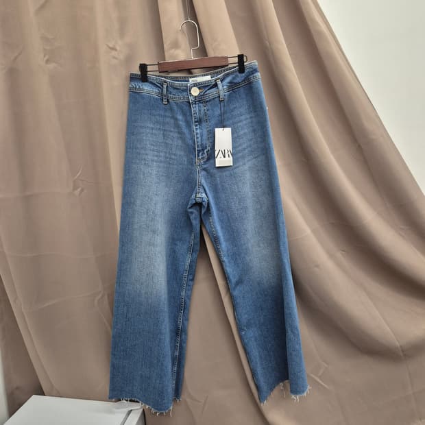 자라 와이드 데님 팬츠 42