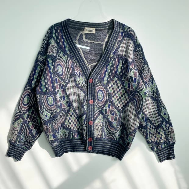 A2 미쏘니 스포츠 패턴 니트가디건 L사이즈