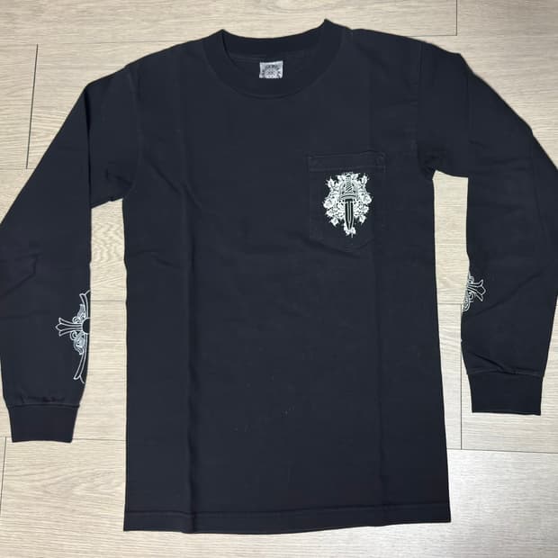 90s~00s 초기 올드 크롬하츠 빈티지 긴팔 롱슬리브 블랙 S 