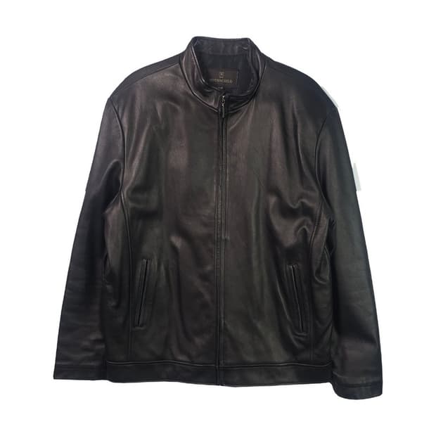 ROTHSCHILD 미니멀 스탠칼라 가죽자켓 XL