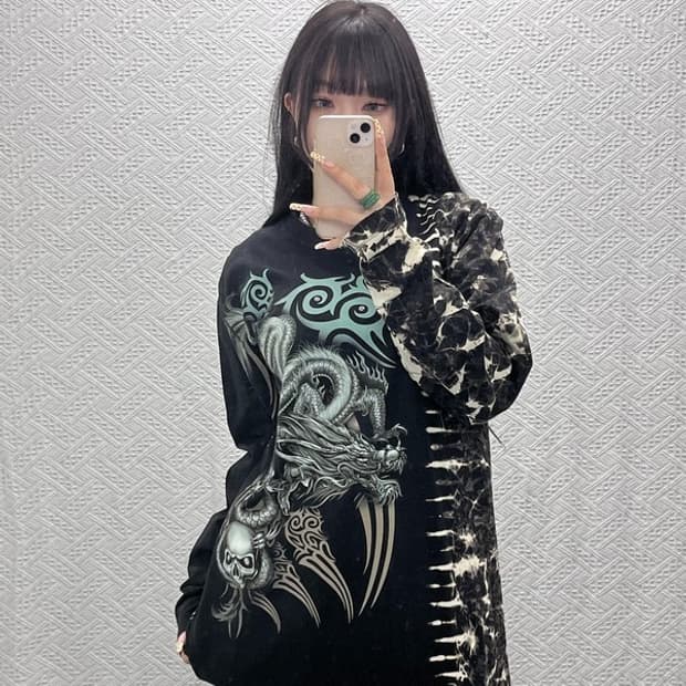 SURVIVORS 올드스쿨 펑크 고딕 롱슬리브 L C09870