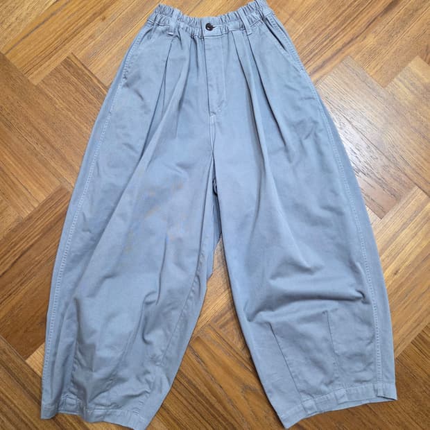 Harvesty 그레이 코튼 벌룬 팬츠