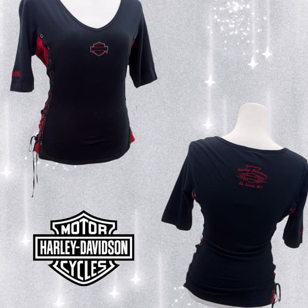 할리데이비슨 코르셋 티셔츠