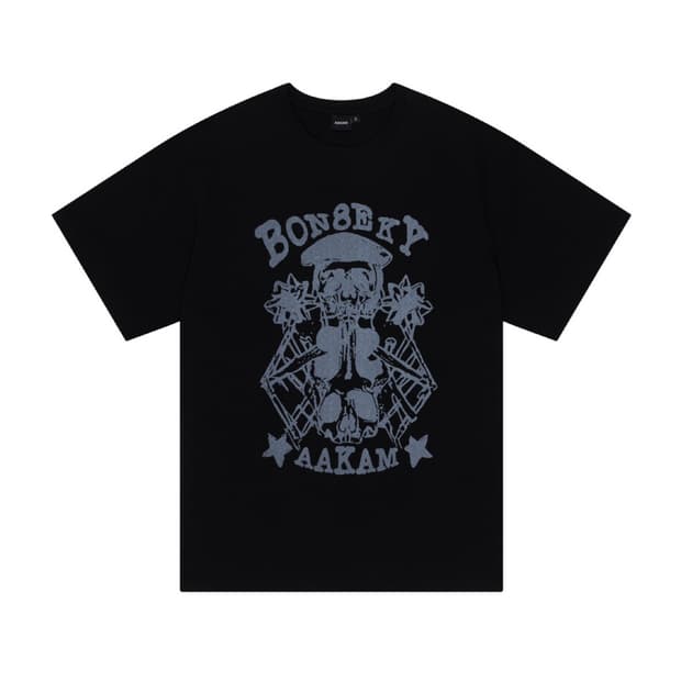 아캄 aakam boneky half top (black) 반팔