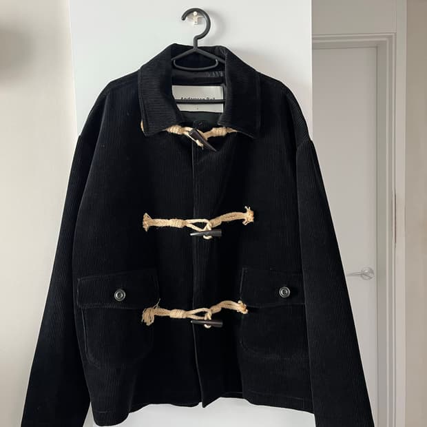 앤더슨벨 레이로드 더플 코듀로이 자켓 블랙