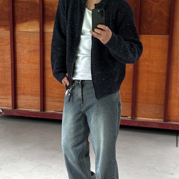 시도 F/W 24 니트집업 3사이즈