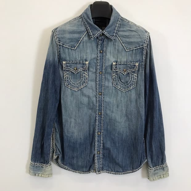 트루릴리전 USA 스티치 카우보이 데님셔츠 [M]