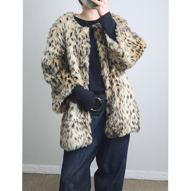 (giordano JP)레오파드 퍼 자켓