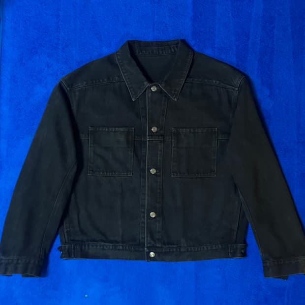 COOR 쿠어 더블포켓 오버핏 트러커 자켓 흑청 M