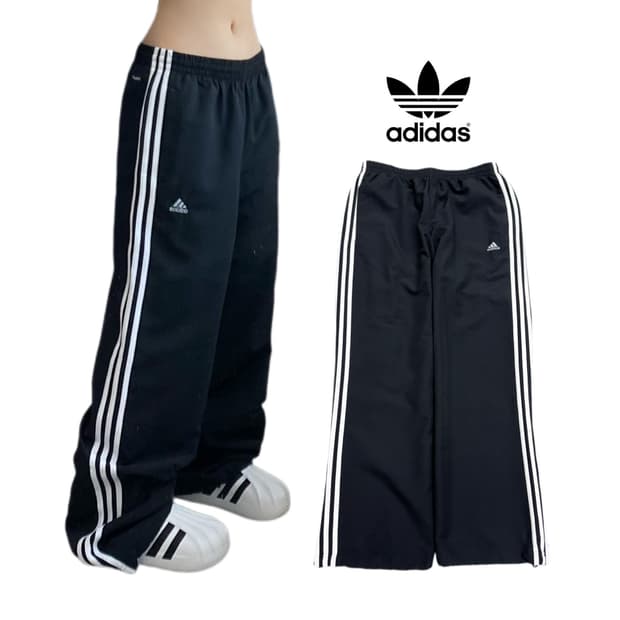 아디다스 00s 삼선 올드스쿨 와이드 바람막이 트랙팬츠