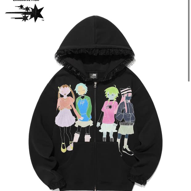 엔젤레이스후디집업 블랙 라지