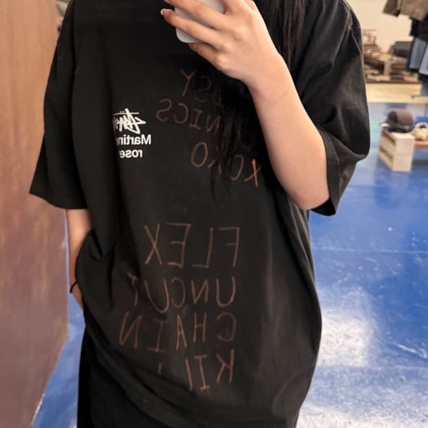 스투시 martine rose 검정 반팔티 