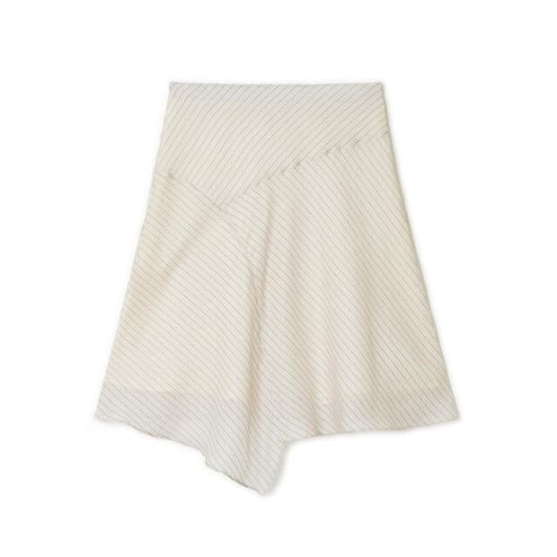 썬번프로젝트 ASYMMETRIC MIDI SKIRT, 베이지