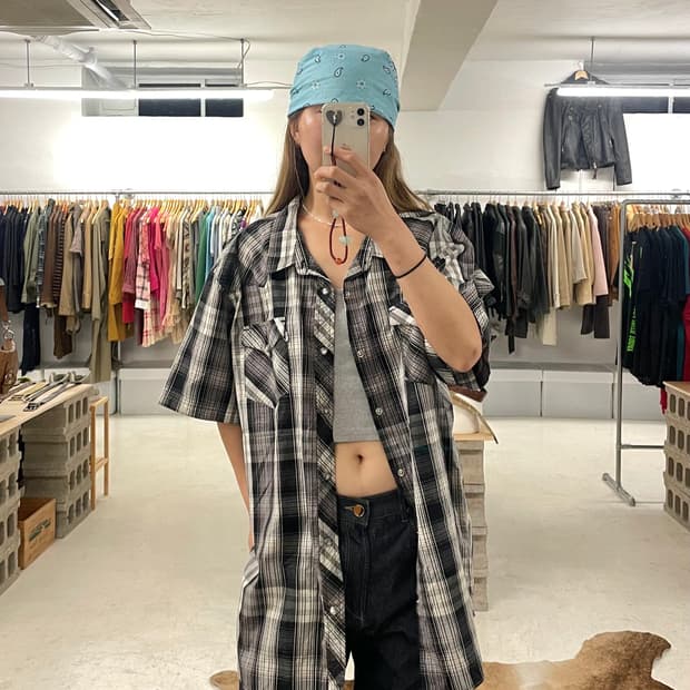 LEVI'S ombre check western shirts 옴브레 셔츠