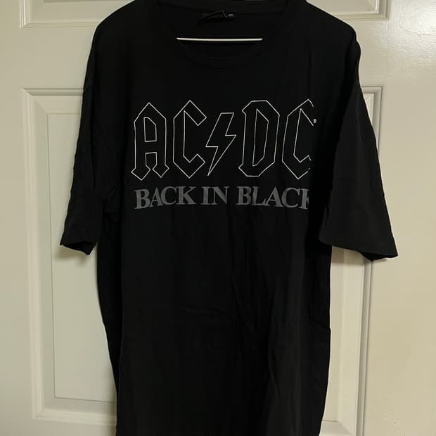 XXL ACDC Back in Black 블랙 반팔 티셔츠 공식