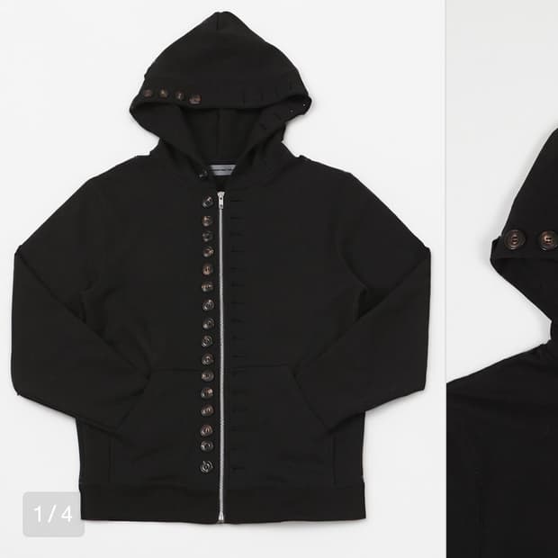 DOESNTMATTEE Full-Button Hoodie - Black