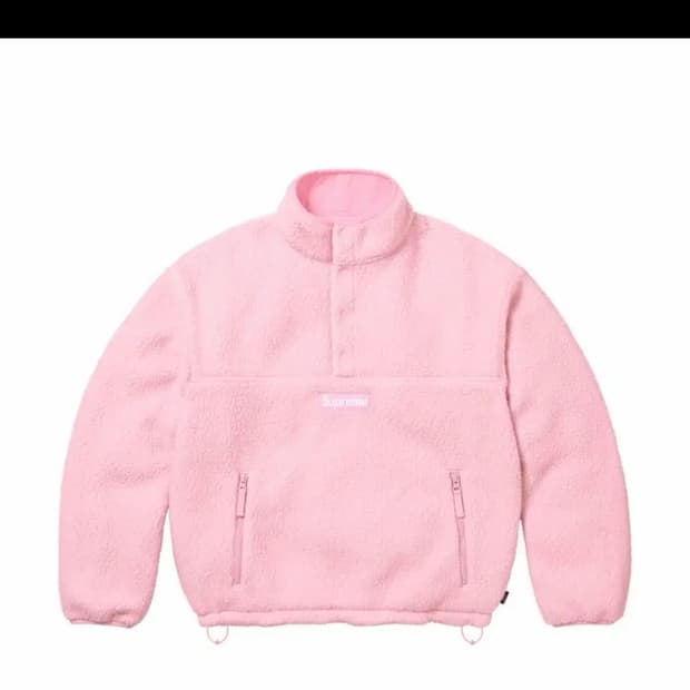 슈프림 핑크 후리스 아노락 