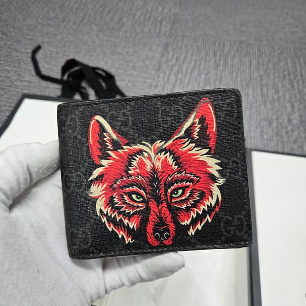 [특가][정품]구찌 레드 울프 반지갑