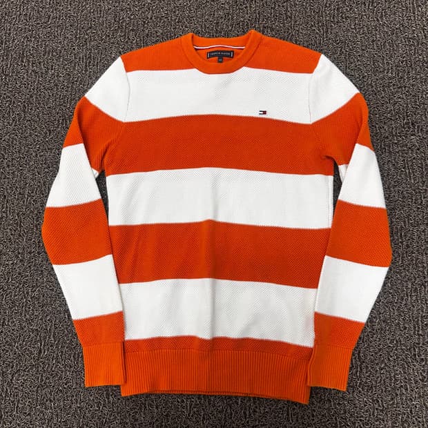 타미힐피거 여성 스트라이프 니트 긴팔 신장 164