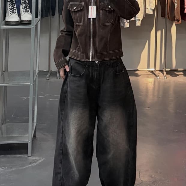 휴고보스 스웨이드 스티치 트러커 자켓 A3550