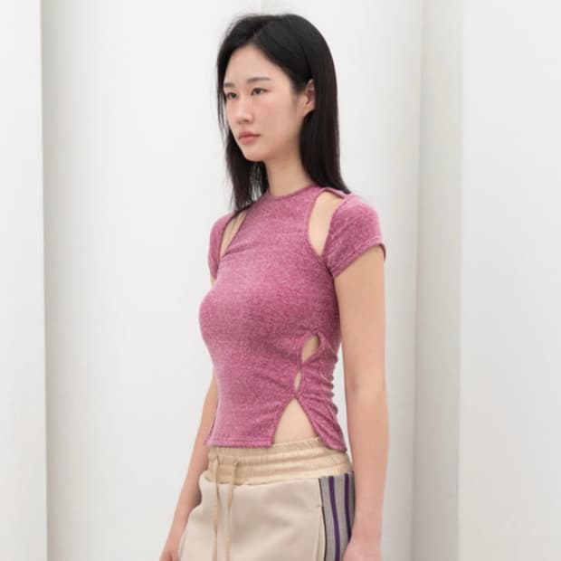 Kyo 컷아웃 탑 핑크