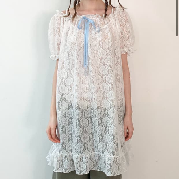 샵페어리 rosie lace dress (white)