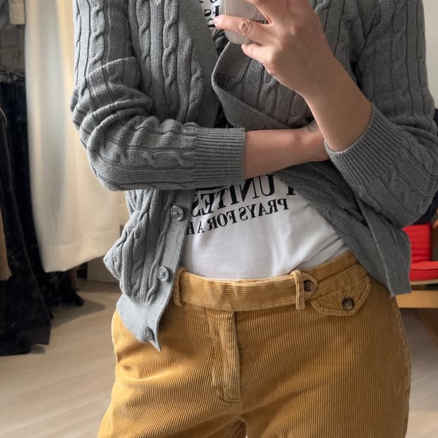 [Polo Ralph Lauren]cable V-neck cardigan