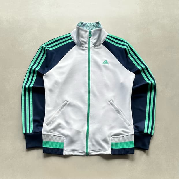 [S]아디다스 화이트 민트 트랙탑 져지