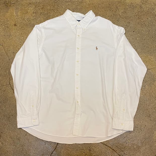 새상품급 미국 빈티지 폴로 랄프로렌 빅사이즈 흰 셔츠 남방 화이트