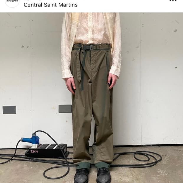 Jiyongkim SS23 belted wide pants