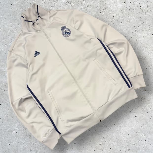 [M] 16s 아디다스 레알마드리드 트랙탑 화이트 져지 집업 C461
