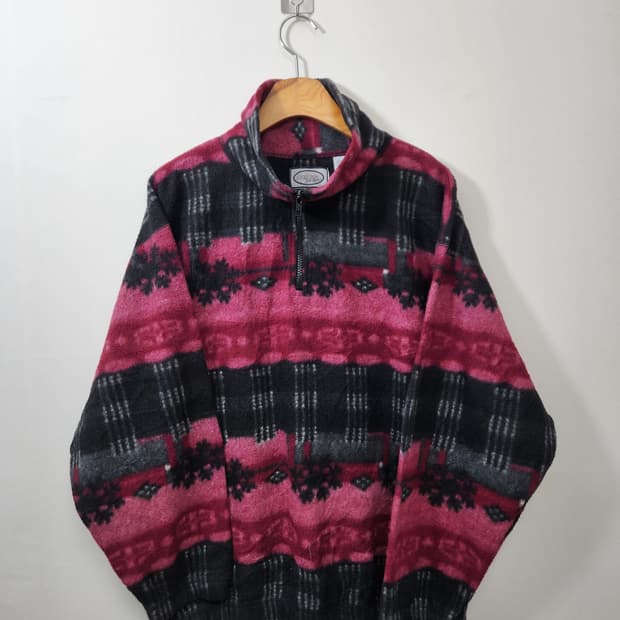 미국빈티지USA 패턴 후리스 M - J20