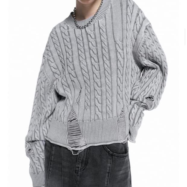 인사일런스 우먼 케이블 니트