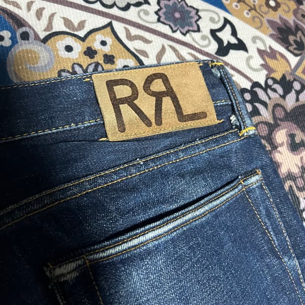 RRL 슬림핏 셀비지 데님