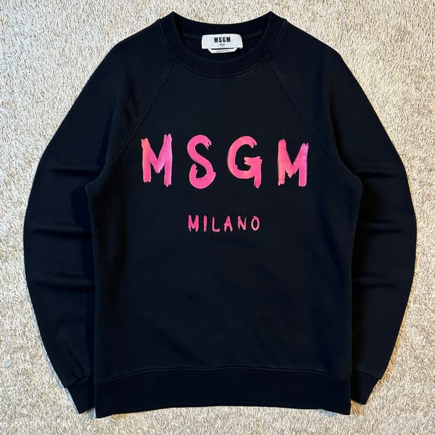 엠에스지엠 MSGM 밀라노 로고 맨투맨 블랙 핑크