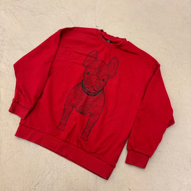 라이프 워크 빅로고 레드 맨투맨