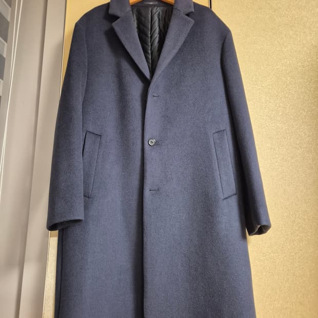 AND Z 남성 캐시미어 혼방 네이비 코트 XL