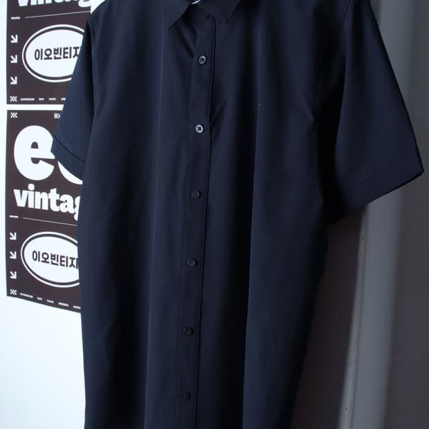 (L-XL) 밀레 반팔셔츠 남방 골프 기능성 네이비 폴리-H34103