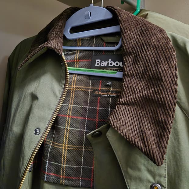 바버 Barbour카키 OS Peached Bedale 논왁스 비데일