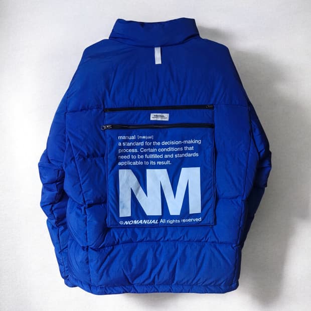 노매뉴얼 백포켓 패딩 블루 M (실측105~110)