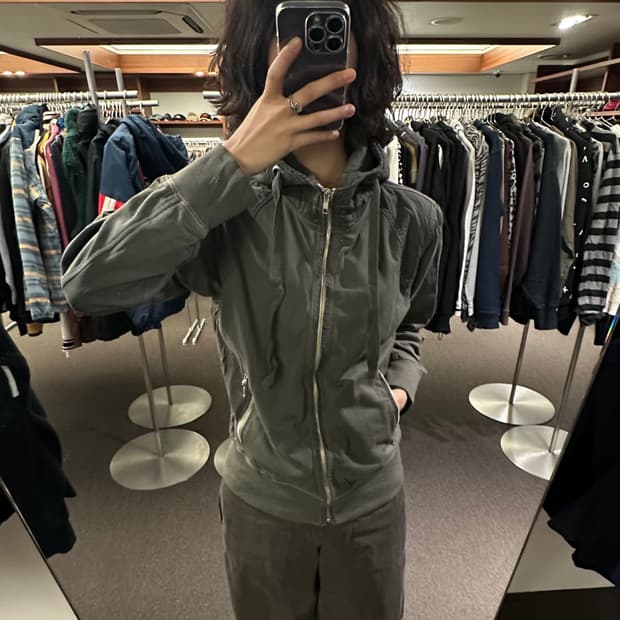 M)BALL 빈티지 하이넥 후드 워크 봄버 자켓