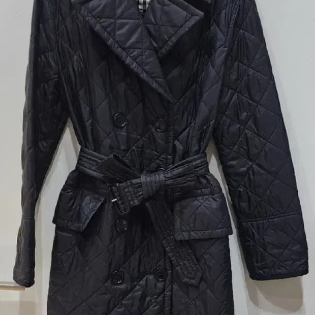버버리 퀼팅 벨티드 롱패딩 블랙 S
