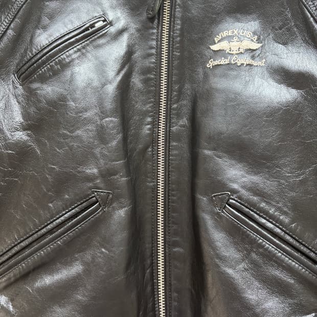 아비렉스 아이콘 바시티 레더자켓