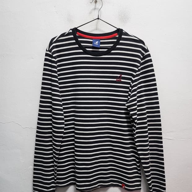 캉골 스트라이프 긴팔 티셔츠 