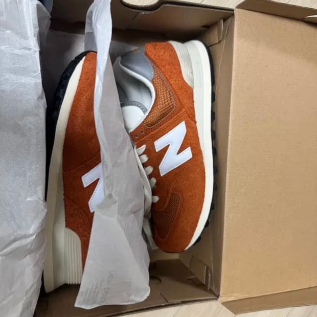 뉴발란스 574 헤리티지 오렌지 버스트 화이트
