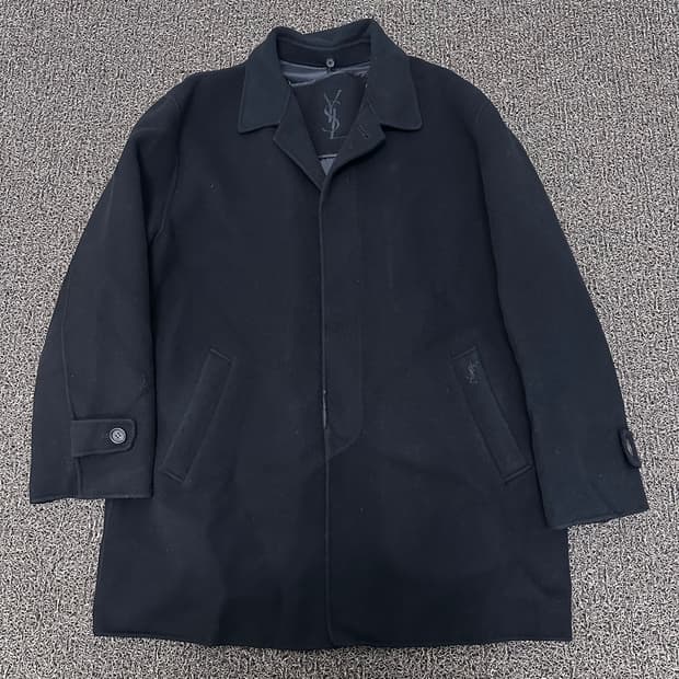 YSL 입생로랑 울 캐시미어 코트 블랙 105(XL)