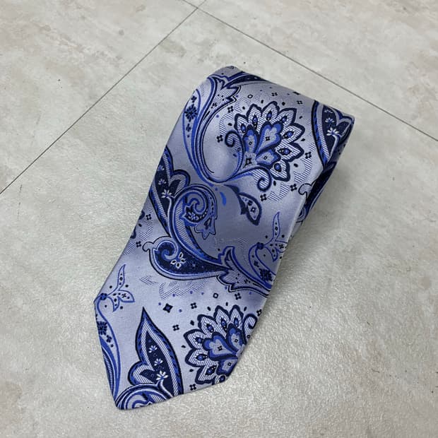 겐조 블루 플라이 패턴 넥타이 #287