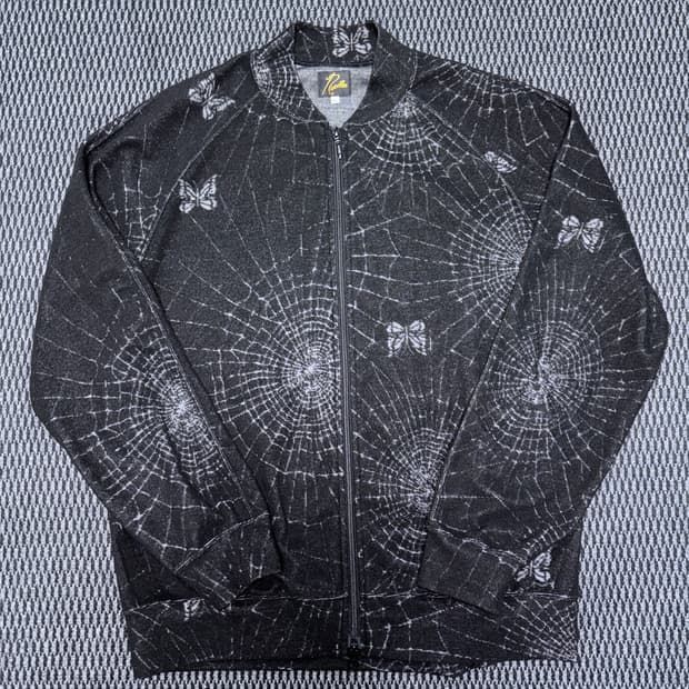 Needles 25fw 립 칼라 트랙 자켓 파일 자카드 스파이더웹 XL